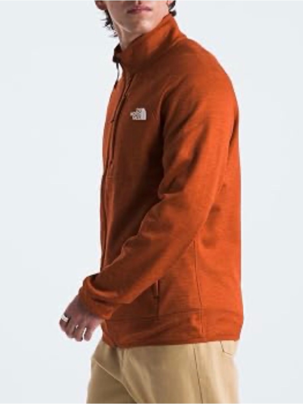The North Face Men’s Zip-Up Fleece Sweater - Rust Orange